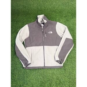 The North Face Polartec Fleece Jacket Womens Small Gray Taupe Full Zip Hiking